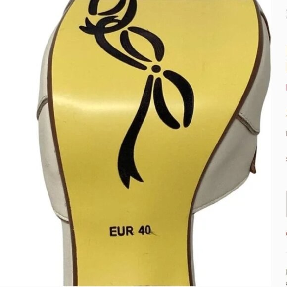 Poetic License Feel The Rhythm Cream and Tan Leather Peep Toe Pump - Size 9 - Picture 5 of 6